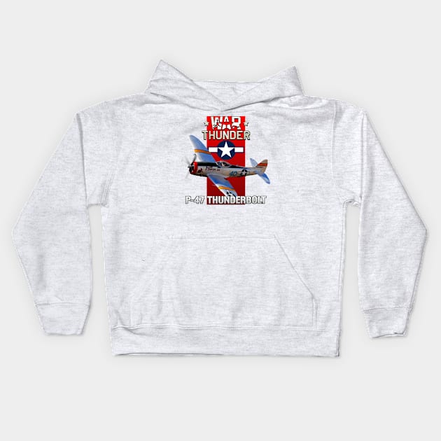 P-47D Thunderbolt Kids Hoodie by MilMerchant